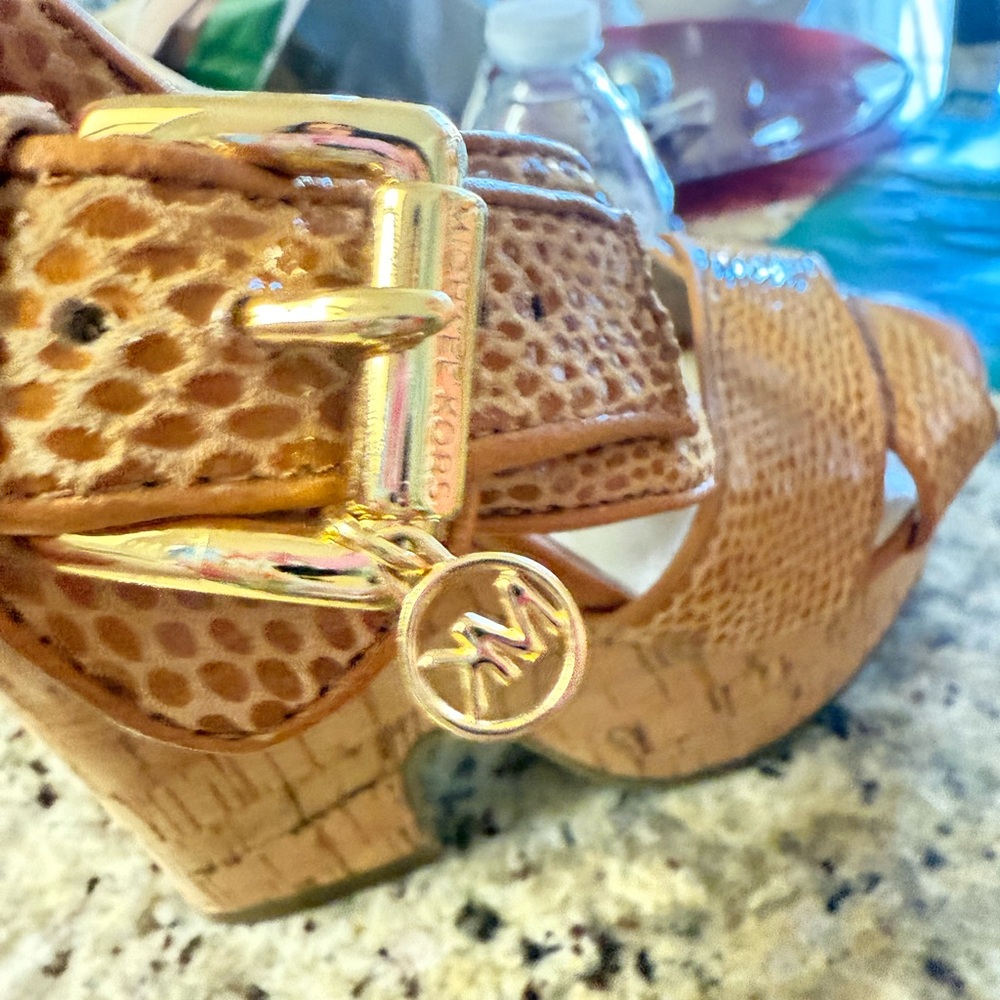 Michael Kors Gold and Tan Belt